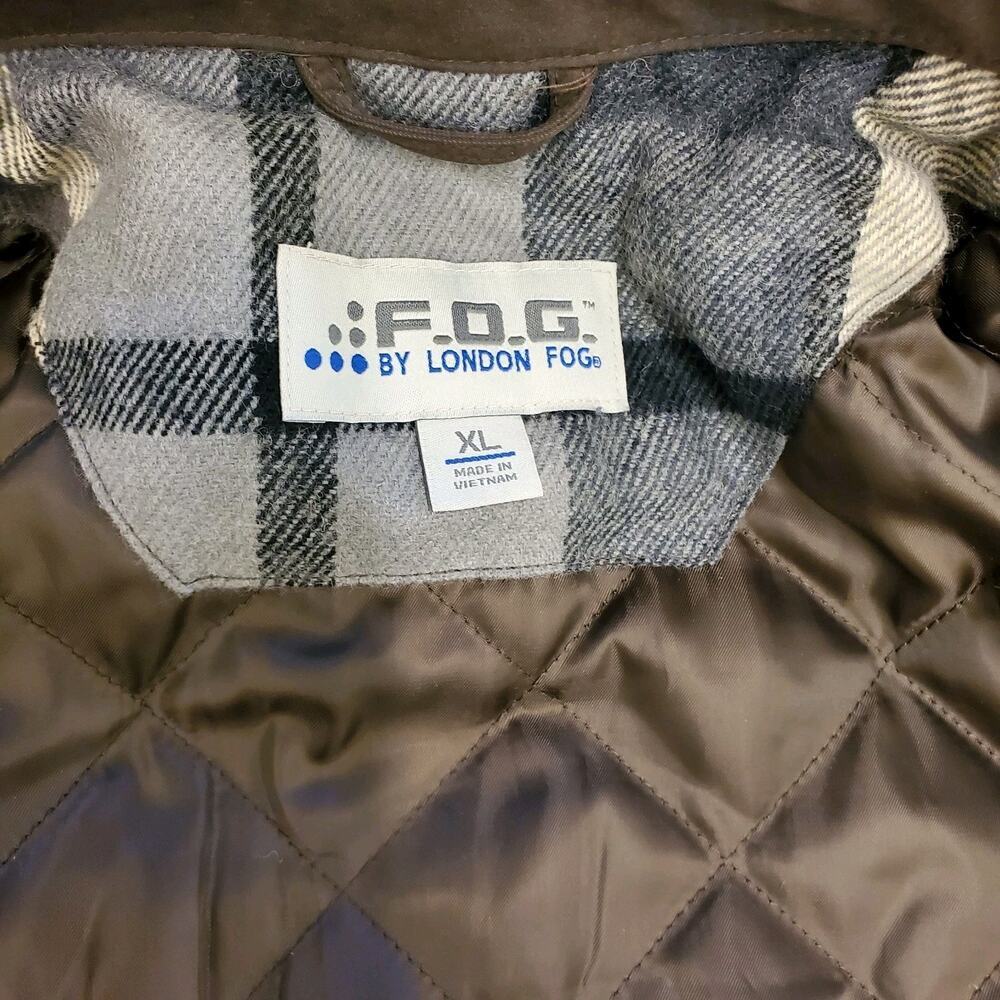 London Fog Jacket Mens XL Brown Barn Chore Coat Corduroy Collar - Picture 13 of 16